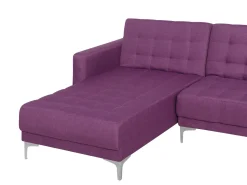 Store Beliani 5-Istuttava U-Kulmavuodesohva Kangas Violetti Aberdeen