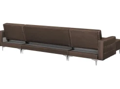 Sohvat<Beliani 5-Istuttava U-Kulmavuodesohva Kangas Tummanruskea Aberdeen