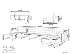 Online Beliani 6-Istuttava U-Kulmavuodesohva Keinonahka Valkoinen Aberdeen