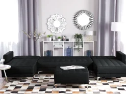 Best Beliani 5-Istuttava U-Kulmavuodesohva Ja Rahi Kangas Grafiitinharmaa Aberdeen