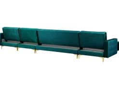 Sohvat<Beliani 6-Istuttava U-Kulmavuodesohva Ja Rahi Sametti Sinivihrea Aberdeen