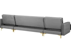 Sohvat<Beliani 5-Istuttava U-Kulmavuodesohva Sametti Harmaa Aberdeen