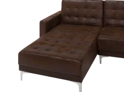 Sohvat<Beliani 5-Istuttava U-Kulmavuodesohva Ja Rahi Keinonahka Ruskea Aberdeen