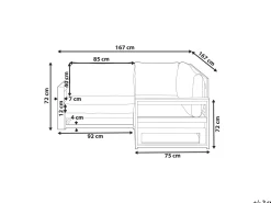 Outlet Beliani 2-Istuttava Ulkokulmasohva Sertifioitu Akaasia Tumma Puu Timor Ii