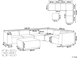 Hot Beliani 7-Istuttava Ulkokulmasohva Ja Rahi Kangas Vasenk. Beige Arezzo