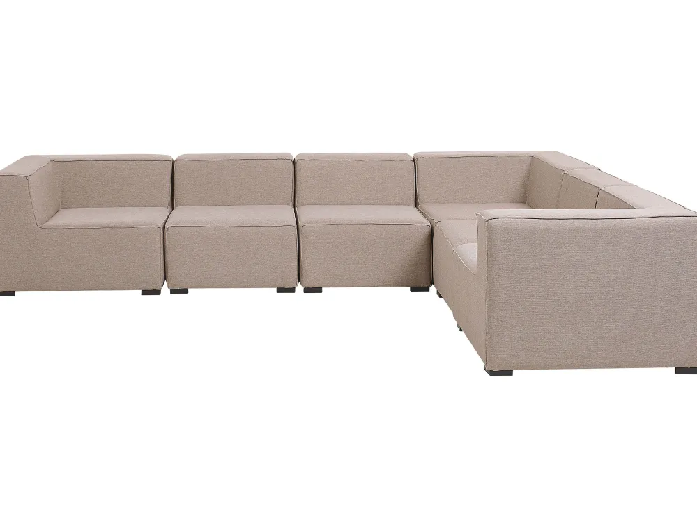 Hot Beliani 7-Istuttava Ulkokulmasohva Ja Rahi Kangas Vasenk. Beige Arezzo