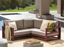 Ulkokalusteet<Beliani 2-Istuttava Ulkokulmasohva Sertifioitu Akaasia Mahonginruskea Timor Ii