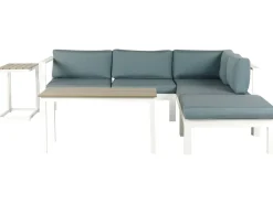 Cheap Beliani 5-Istuttava Ulkokulmasohvaryhma Alumiini Valkoinen/Vihrea Messina