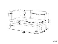 Cheap Beliani 5-Istuttava Ulkokulmasohvaryhma Alumiini Valkoinen/Vihrea Messina