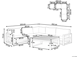 Store Beliani 5-Istuttava Ulkokulmasohvaryhma Sertifioitu Akaasia Tumma Puu Timor Ii