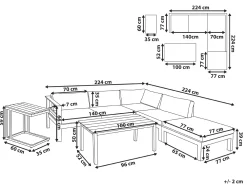 Cheap Beliani 5-Istuttava Ulkokulmasohvaryhma Alumiini Valkoinen/Beige Messina