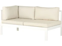 Cheap Beliani 5-Istuttava Ulkokulmasohvaryhma Alumiini Valkoinen/Beige Messina