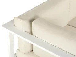 Cheap Beliani 5-Istuttava Ulkokulmasohvaryhma Alumiini Valkoinen/Beige Messina