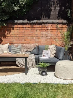 New Beliani 5-Istuttava Ulkokulmasohvaryhma Alumiini Musta/Harmaa Messina