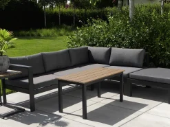 New Beliani 5-Istuttava Ulkokulmasohvaryhma Alumiini Musta/Harmaa Messina