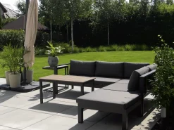 New Beliani 5-Istuttava Ulkokulmasohvaryhma Alumiini Musta/Harmaa Messina