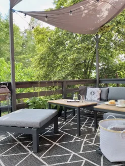 New Beliani 5-Istuttava Ulkokulmasohvaryhma Alumiini Musta/Harmaa Messina