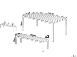 Ulkokalusteet<Beliani 6-Istuttava Ulkoruokailuryhma Alumiini Valkoinen Nardo
