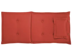 Ulkokalusteet<Beliani 8-Istuttava Ulkoruokailuryhma Aurinkovarjolla Akasiapuu Tummanpunainen Maui