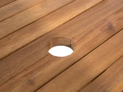 Ulkokalusteet<Beliani 8-Istuttava Ulkoruokailuryhma Aurinkovarjolla Akasiapuu Tummanpunainen Maui