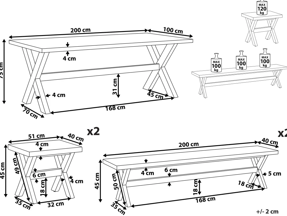 Ulkokalusteet<Beliani 8-Istuttava Ulkoruokailuryhma Penkeilla Ja Jakkaroilla Valkoinen Olbia