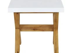 Ulkokalusteet<Beliani 8-Istuttava Ulkoruokailuryhma Penkeilla Ja Jakkaroilla Valkoinen Olbia