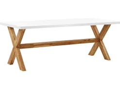 Ulkokalusteet<Beliani 8-Istuttava Ulkoruokailuryhma Penkeilla Ja Jakkaroilla Valkoinen Olbia