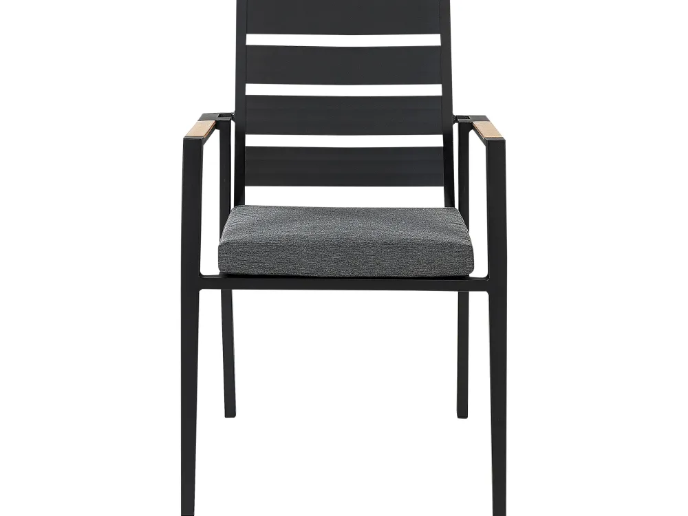 Ulkokalusteet<Beliani 6-Istuttava Ulkoruokailuryhma Alumiini Musta/Harmaa Valcanetto/Taviano