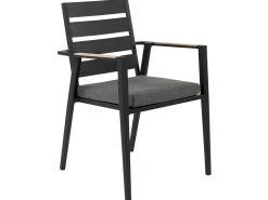 Ulkokalusteet<Beliani 6-Istuttava Ulkoruokailuryhma Alumiini Musta/Harmaa Valcanetto/Taviano