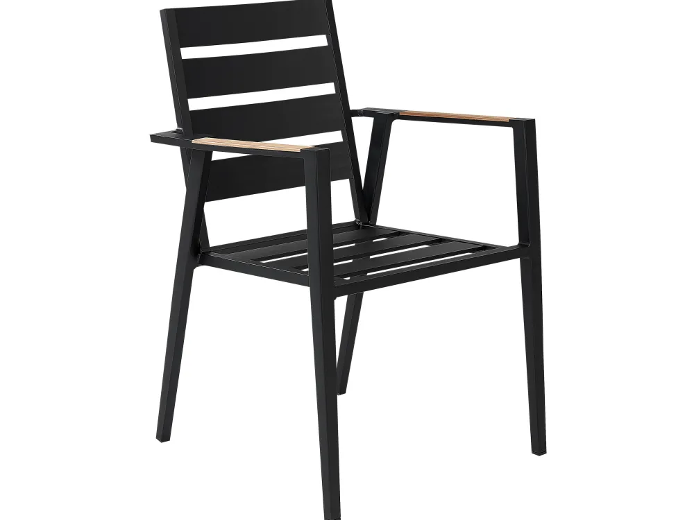 Ulkokalusteet<Beliani 6-Istuttava Ulkoruokailuryhma Alumiini Musta/Harmaa Valcanetto/Taviano