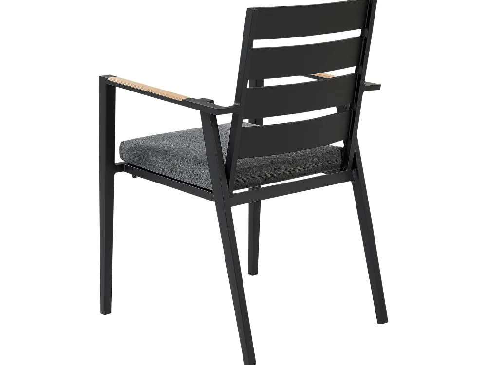 Ulkokalusteet<Beliani 6-Istuttava Ulkoruokailuryhma Alumiini Musta/Harmaa Valcanetto/Taviano