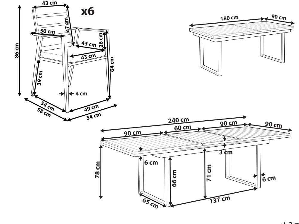 Ulkokalusteet<Beliani 6-Istuttava Ulkoruokailuryhma Alumiini Musta/Harmaa Valcanetto/Taviano
