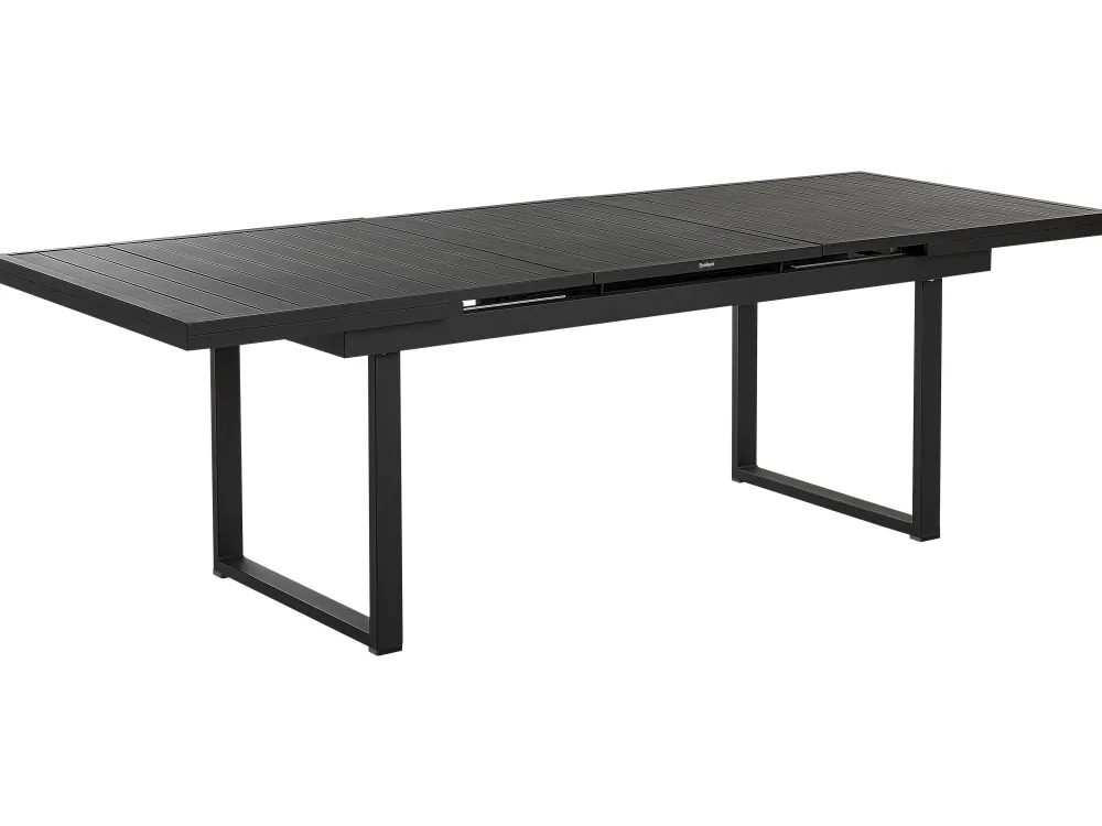 Ulkokalusteet<Beliani 6-Istuttava Ulkoruokailuryhma Alumiini Musta/Harmaa Valcanetto/Taviano