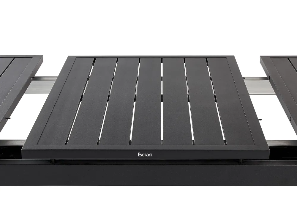 Ulkokalusteet<Beliani 6-Istuttava Ulkoruokailuryhma Alumiini Musta/Harmaa Valcanetto/Taviano