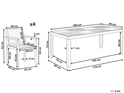 Online Beliani 4-Istuttava Ulkoruokailuryhma Akaasia Vaalea Puu Baratti
