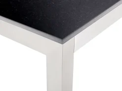 Ulkokalusteet<Beliani 6-Istuttava Ulkoruokailuryhma Graniittitaso Tekstiilituolit Musta/Beige Grosseto