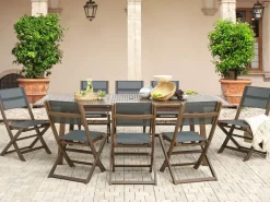 Best Beliani 8-Istuttava Ulkoruokailuryhma Akaasia Tumma Puu Cesana