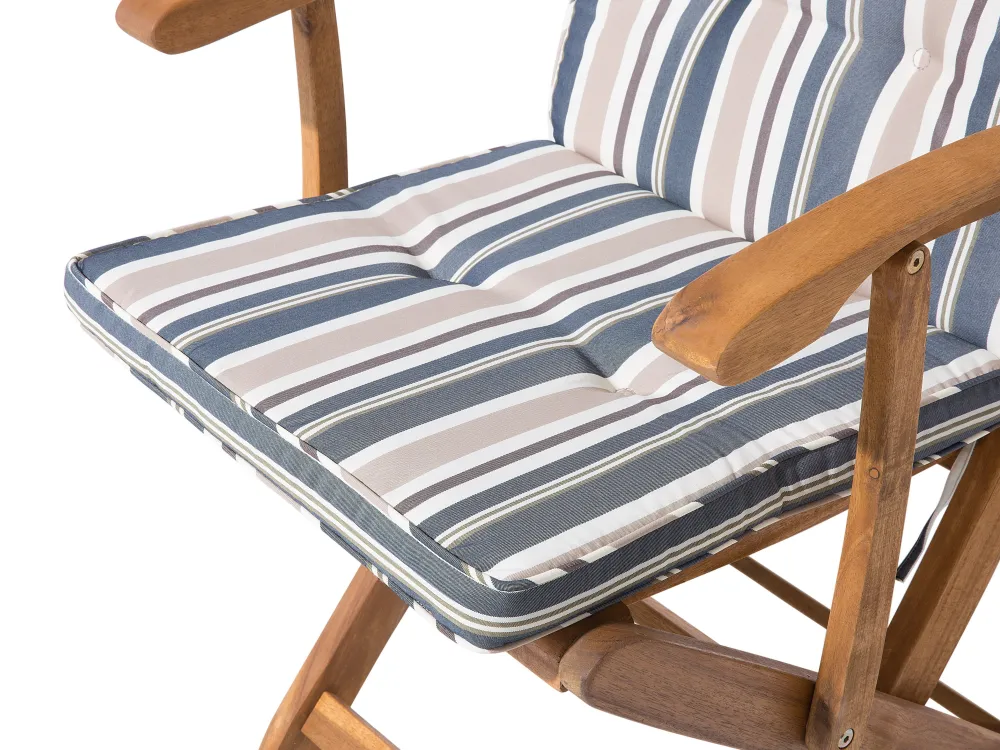 Ulkokalusteet<Beliani 8-Istuttava Ulkoruokailuryhma Akasiapuu Beige/Sininen Maui