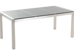 Ulkokalusteet<Beliani 6-Istuttava Ulkoruokailuryhma 3-Osainen Graniittitaso Ja Tekstiilituolit Harmaa Grosseto