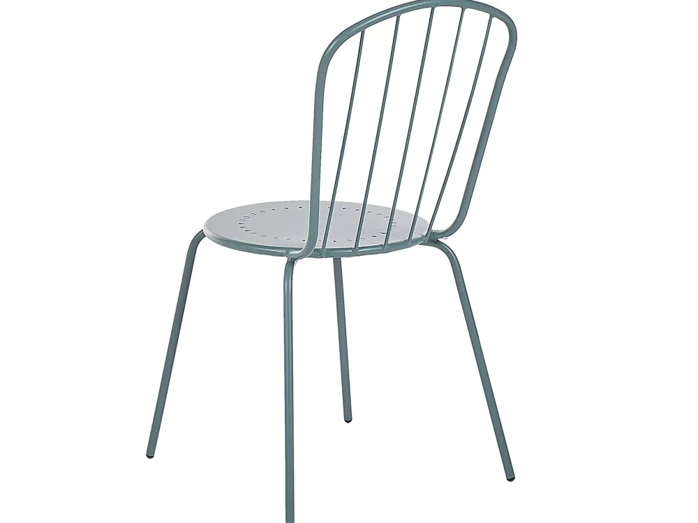 Ulkokalusteet<Beliani 4-Istuttava Ulkoruokailuryhma Aurinkovarjolla Teras Vaaleansininen Calvi