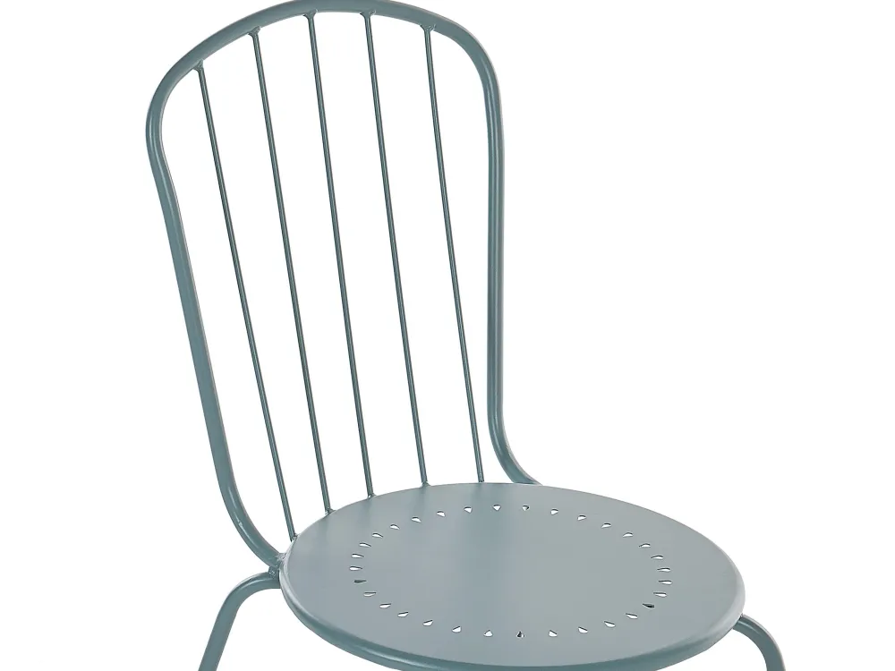 Ulkokalusteet<Beliani 4-Istuttava Ulkoruokailuryhma Aurinkovarjolla Teras Vaaleansininen Calvi