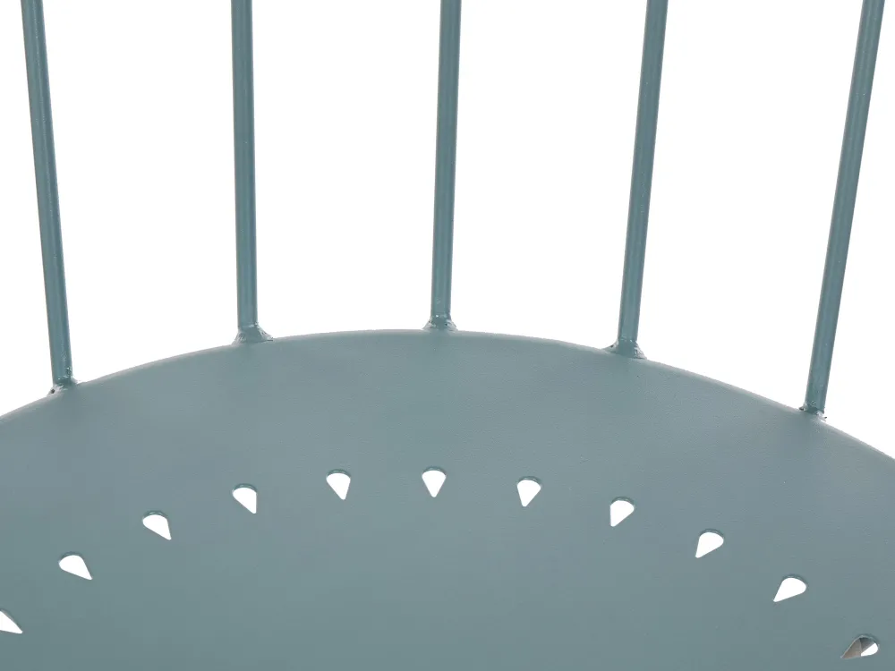 Ulkokalusteet<Beliani 4-Istuttava Ulkoruokailuryhma Aurinkovarjolla Teras Vaaleansininen Calvi