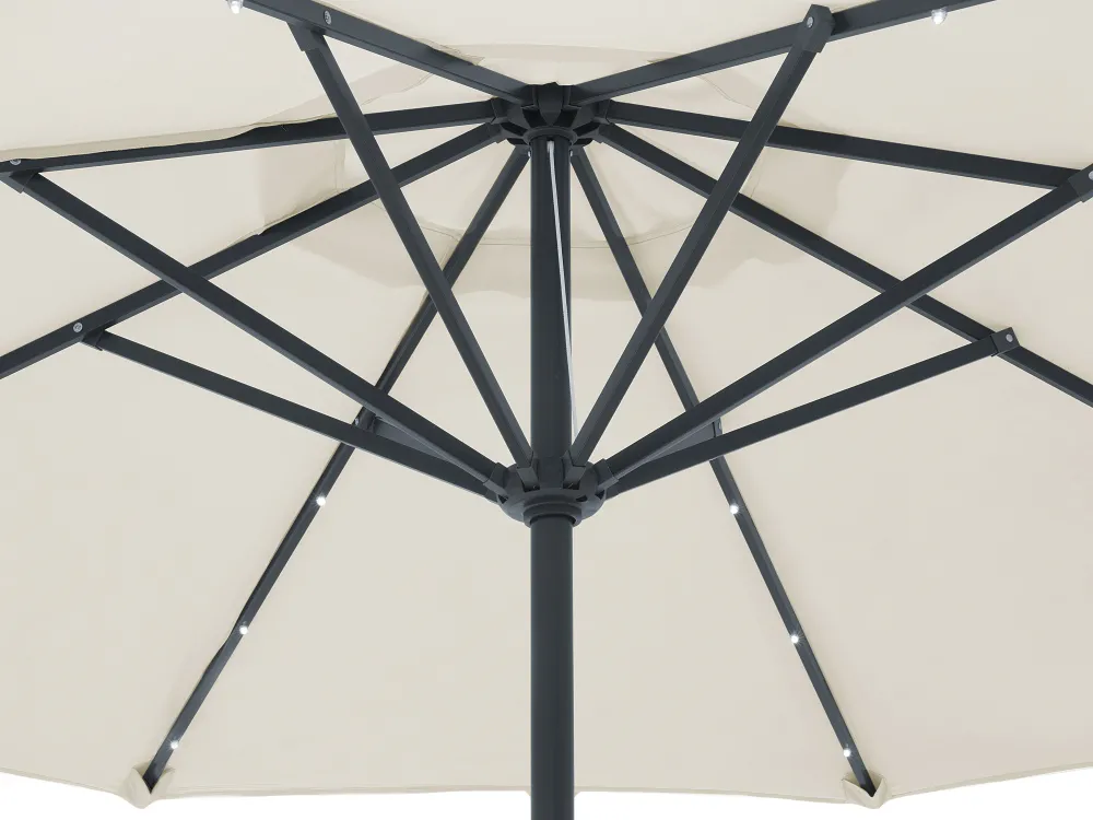 Ulkokalusteet<Beliani 4-Istuttava Ulkoruokailuryhma Aurinkovarjolla Teras Vaaleansininen Calvi