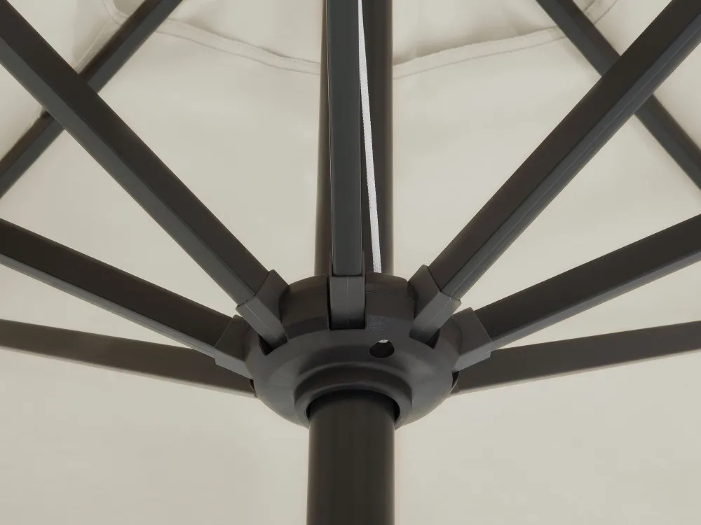 Ulkokalusteet<Beliani 4-Istuttava Ulkoruokailuryhma Aurinkovarjolla Teras Vaaleansininen Calvi