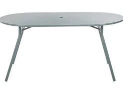 Ulkokalusteet<Beliani 4-Istuttava Ulkoruokailuryhma Aurinkovarjolla Teras Vaaleansininen Calvi