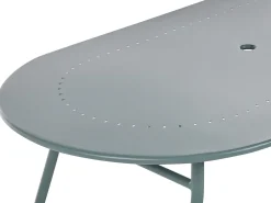 Ulkokalusteet<Beliani 4-Istuttava Ulkoruokailuryhma Aurinkovarjolla Teras Vaaleansininen Calvi