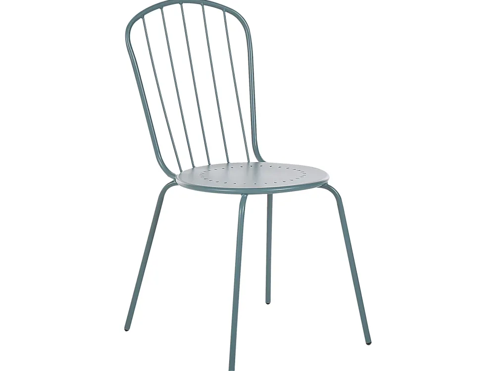 Ulkokalusteet<Beliani 4-Istuttava Ulkoruokailuryhma Aurinkovarjolla Teras Vaaleansininen Calvi