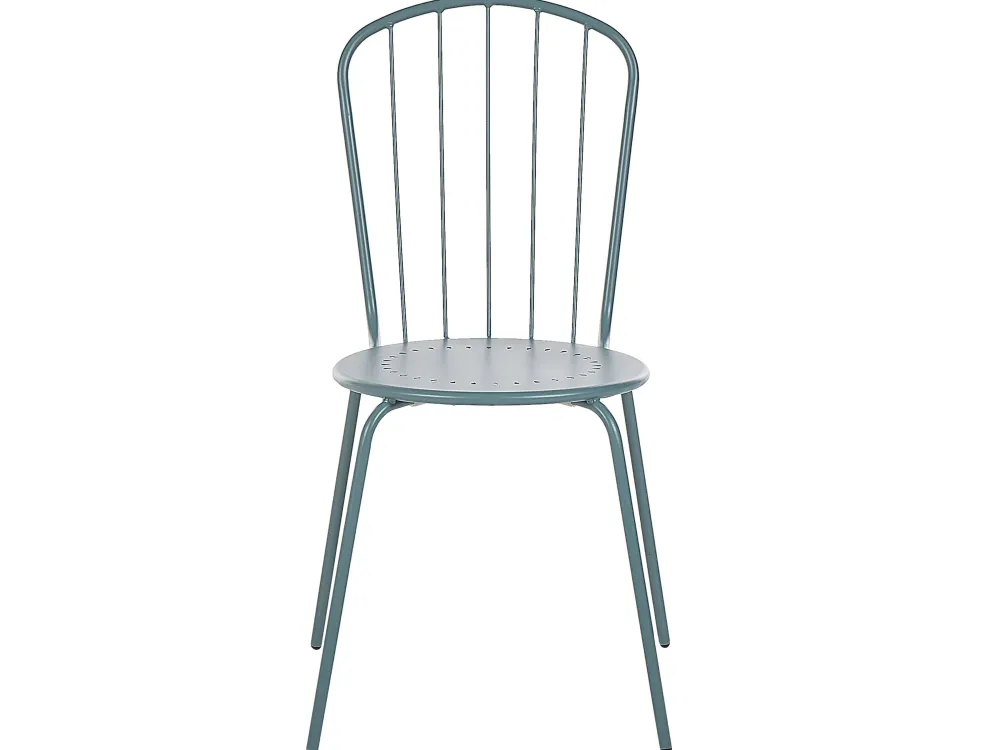 Ulkokalusteet<Beliani 4-Istuttava Ulkoruokailuryhma Aurinkovarjolla Teras Vaaleansininen Calvi