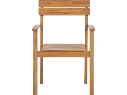 Ulkokalusteet<Beliani 6-Istuttava Ulkoruokailuryhma Vaalea Akasiapuu Fornelli