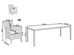 Ulkokalusteet<Beliani 8-Istuttava Ulkoruokailuryhma Polyrottinki Tummanruskea Italy